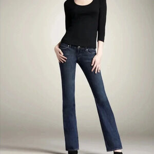 Paige Laurel Canyon Premium Denim Boot Cut Dark Wash Jeans Size 31